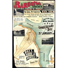 Baroona Estate, Church Point, 1918 : Subdivision plan