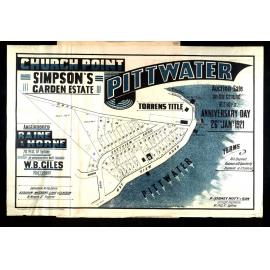 Simpson's Garden Estate, Church Point, 1921 : Subdivision plan